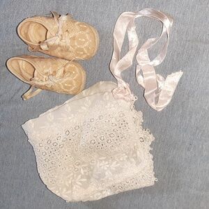 Vintage Infant Bonnet & Shoes